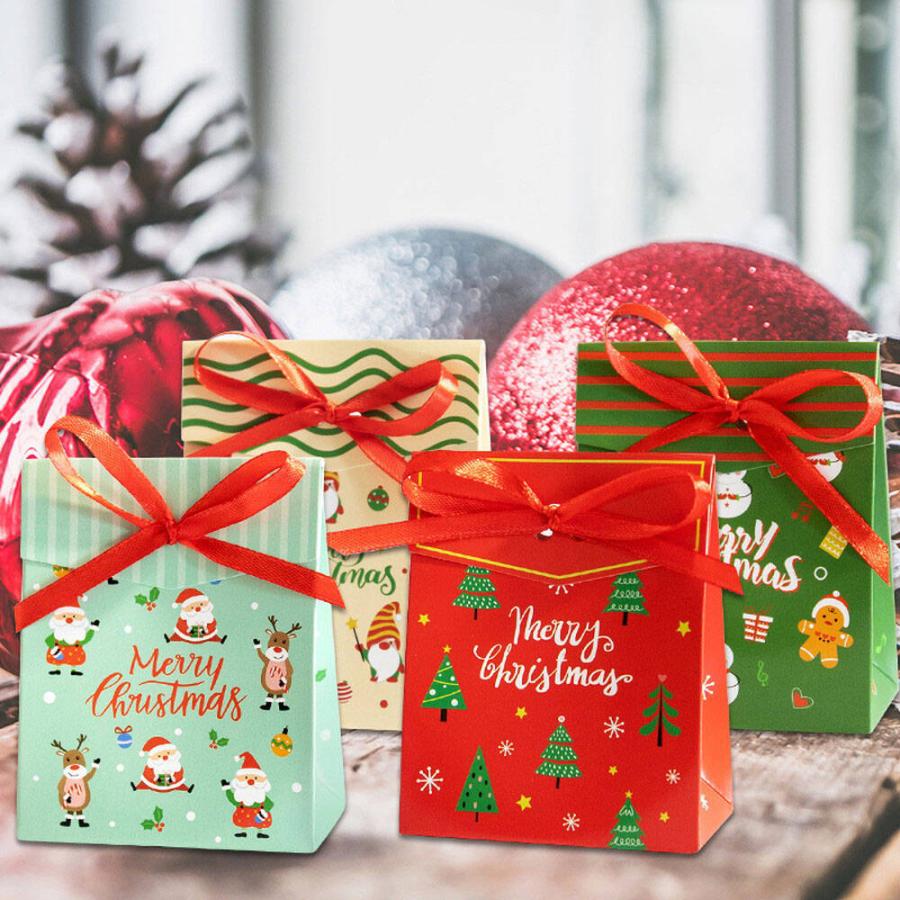 クリスマスラッピング ボックス ピロー 大量 徳用 24個セット 8x10