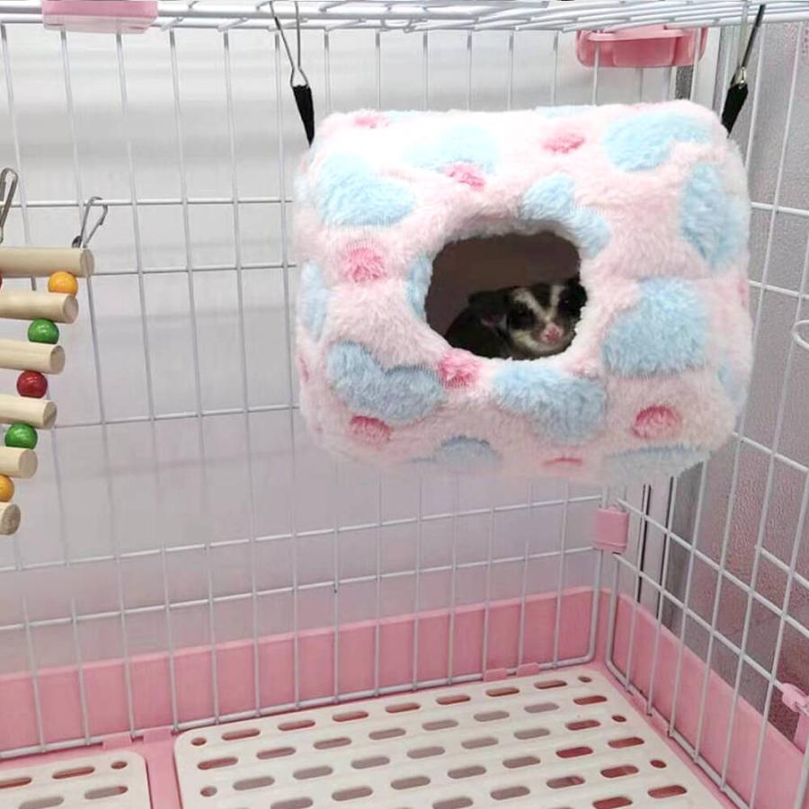 モモンガハウス(パンダVer.3ピンク)ボアベージュ  特大サイズ Amazon | AZNABLE モモンガ ハウス 小動物 ベッド