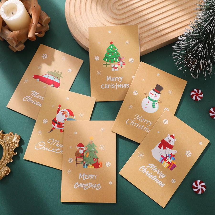 moin moinクリスマスカード 6種セット 10×15cm ( 留め口 シール & 中紙