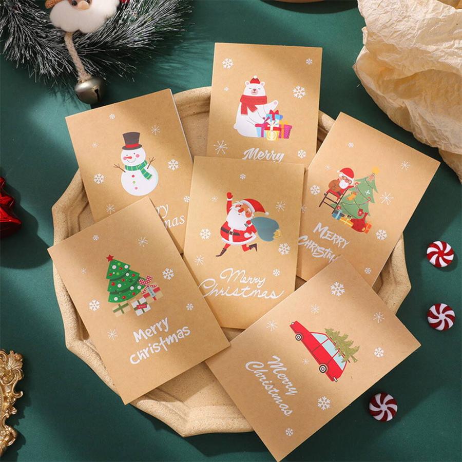 moin moinクリスマスカード 6種セット 10×15cm ( 留め口 シール & 中紙