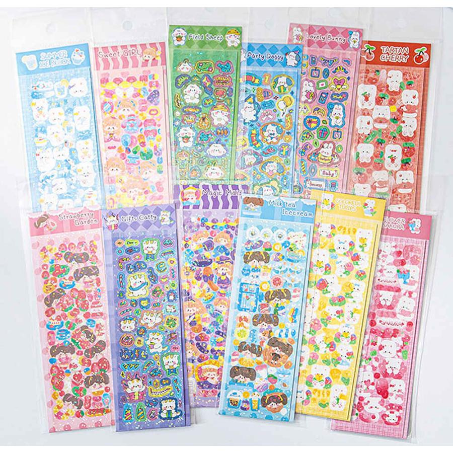 シールステッカー ランダム 大量 20枚セット ゆるゆる きらきら