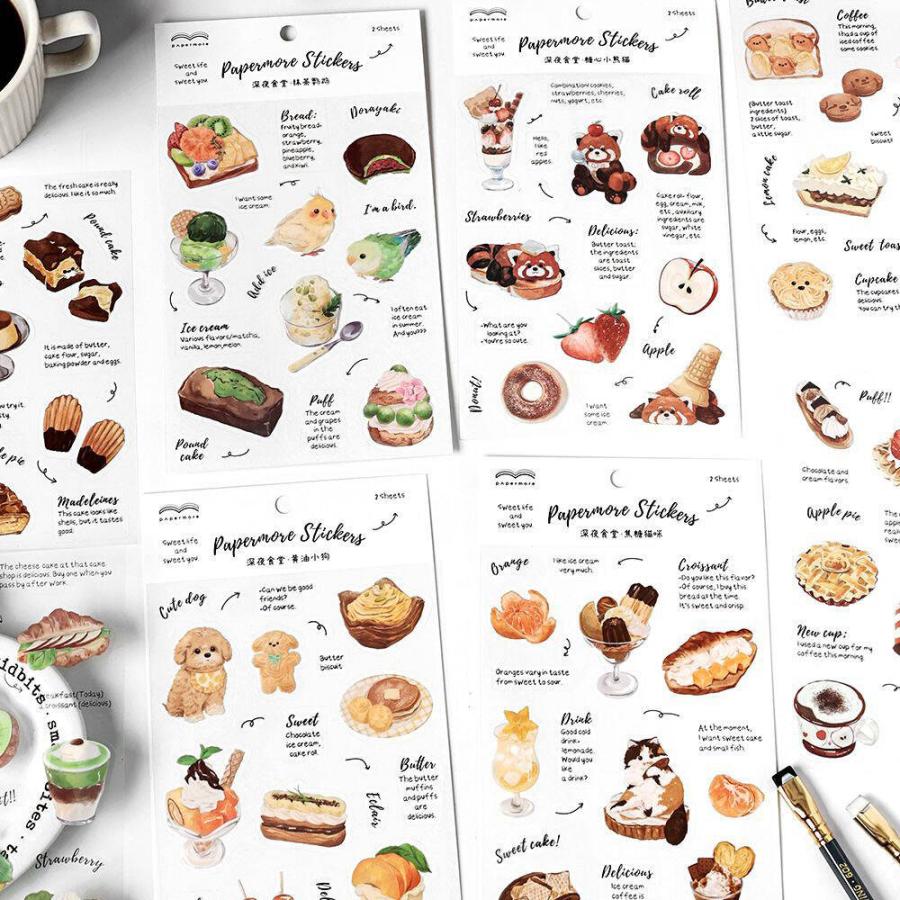 シールステッカー クリア 透明 8種セット 犬 鳥 猫 レッサーパンダ