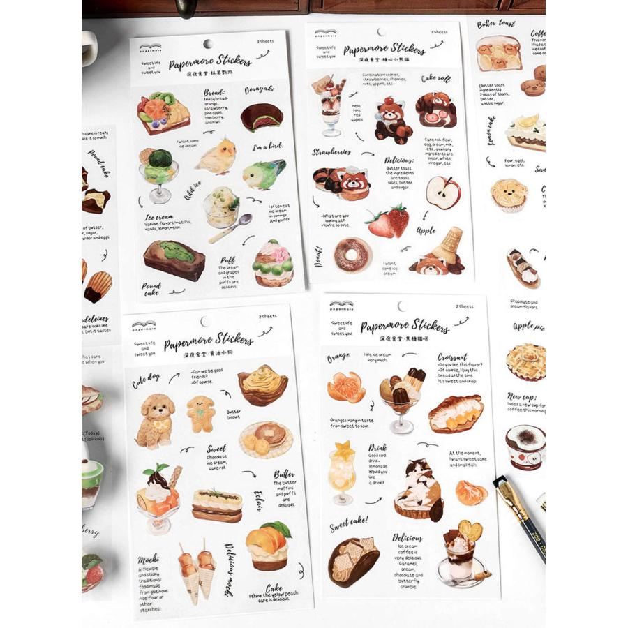 シールステッカー クリア 透明 8種セット 犬 鳥 猫 レッサーパンダ