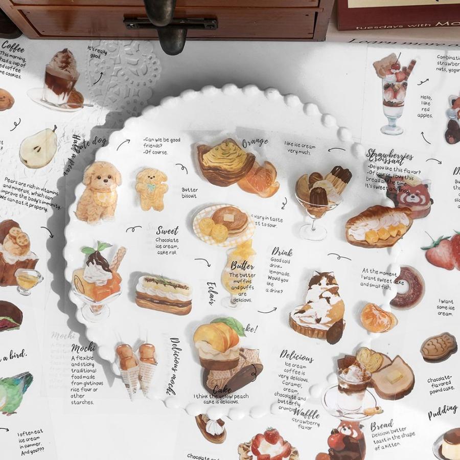 シールステッカー クリア 透明 8種セット 犬 鳥 猫 レッサーパンダ