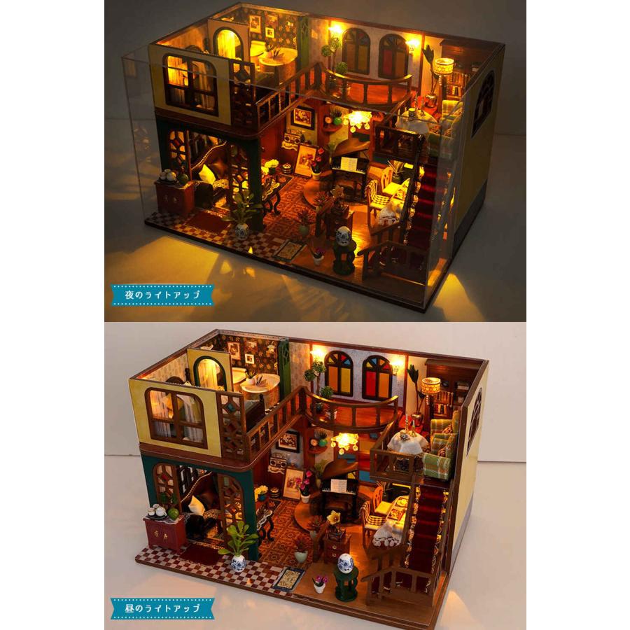 ミニチュア　ドールハウス　ライト　　　　　「おもちゃ屋さん」 家具付きDIYドールハウスミニチュアキットLEDライト付き3D木製