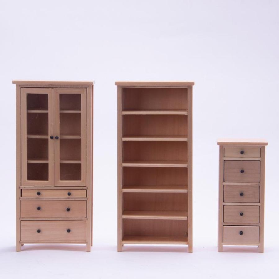 ミニチュア棚 家具 3点セット 1/6 1:6 1/12 1:12 スケール オープン