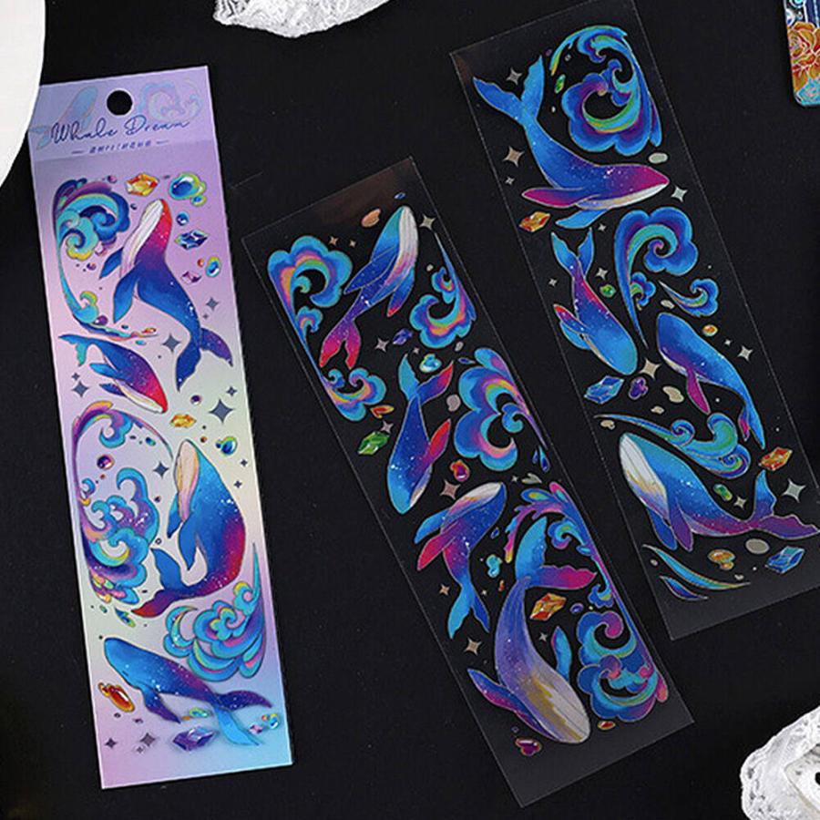 シール ステッカー幻想的 イラスト 24種 セット 花 きらきら 箔押し