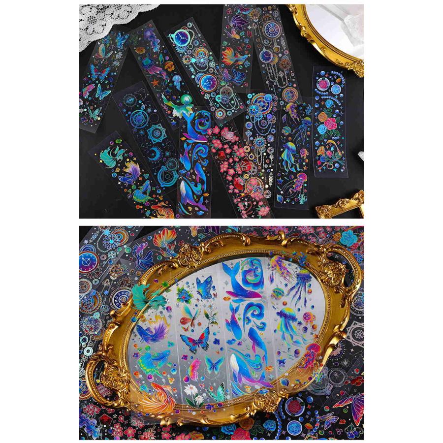 お花❁柄のシールステッカー❁2枚セット♡♡ シールフレーク 92枚 アソート セット ステッカー 切手風 フラワー 花