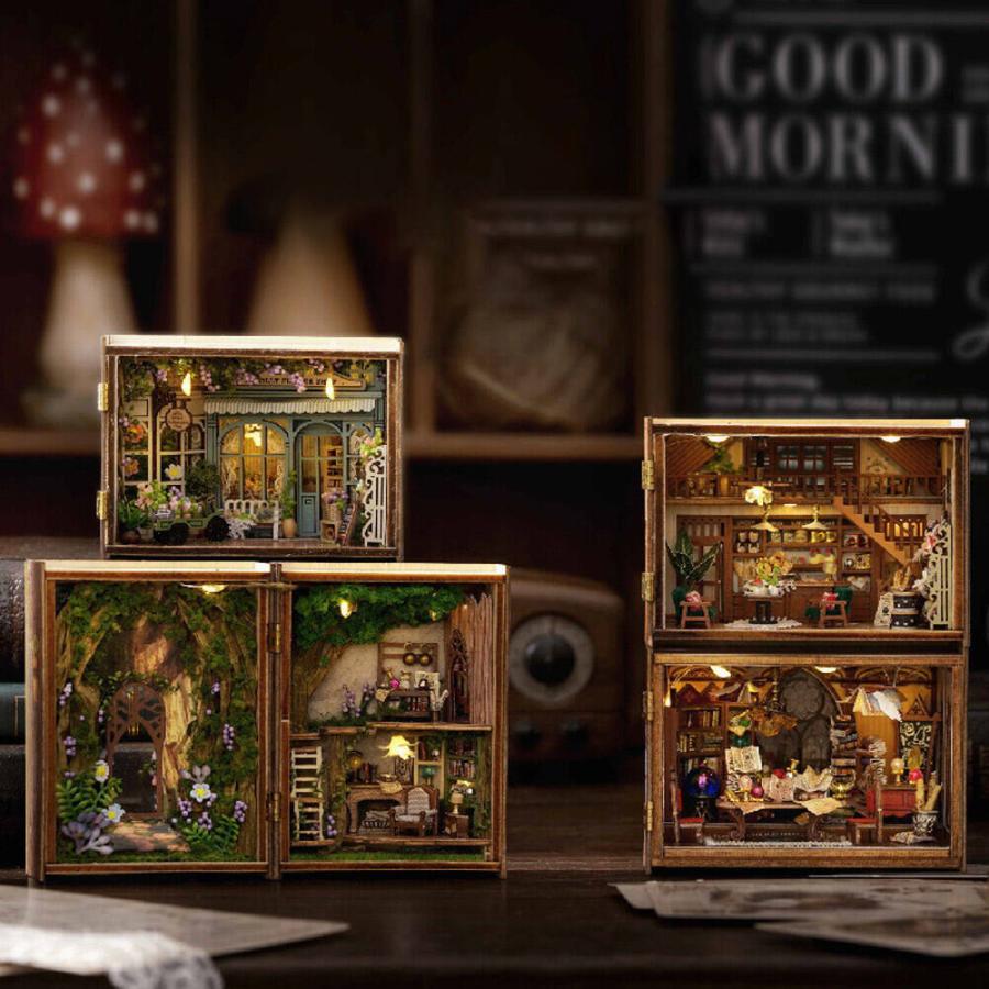 ドールハウス ミニチュア 手作りキット セット 英語説明書 手のひらサイズの 街 ショップ 店 レトロ タウン 並べて 街並み パカッと開く ジャングル ワンダ |  | 13