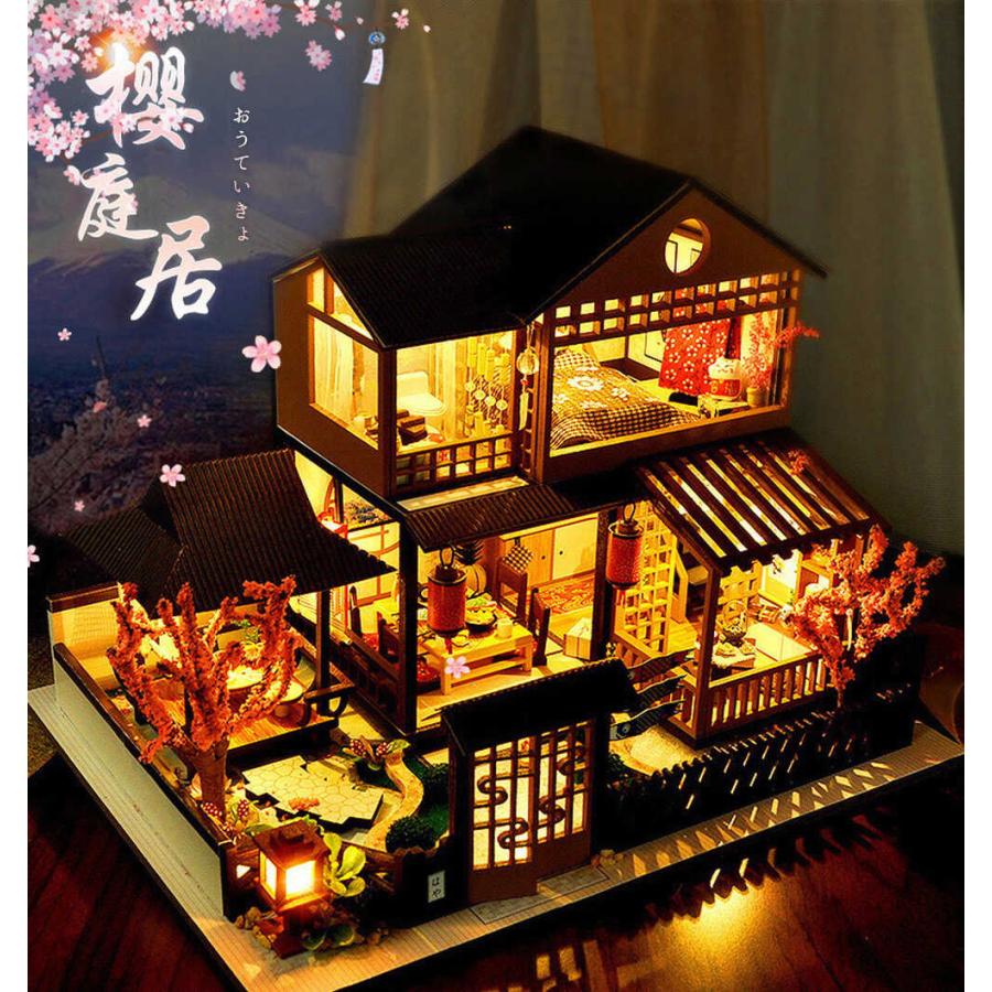 ドールハウス ミニチュア 手作りキット セット1/24 スケール 旅館 桜庭