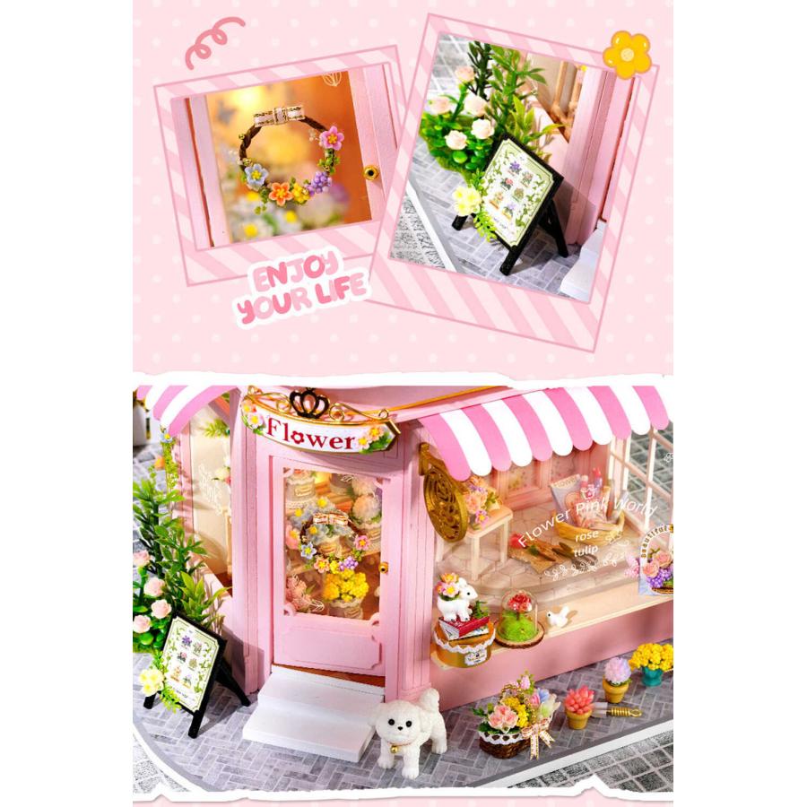 ドールハウス ミニチュア 手作りキット セット花屋さん 1/24
