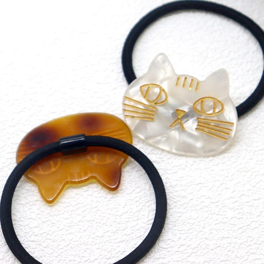 ヘアゴム ヘアアクセサリー レディース3種セット 猫 ねこ フェイス 顔