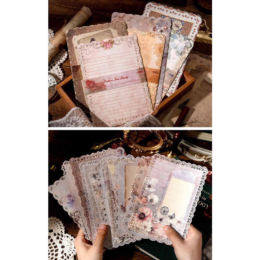 レターセット 便箋 手紙60種+封筒 クラフト ブラウン 60枚セット 素材