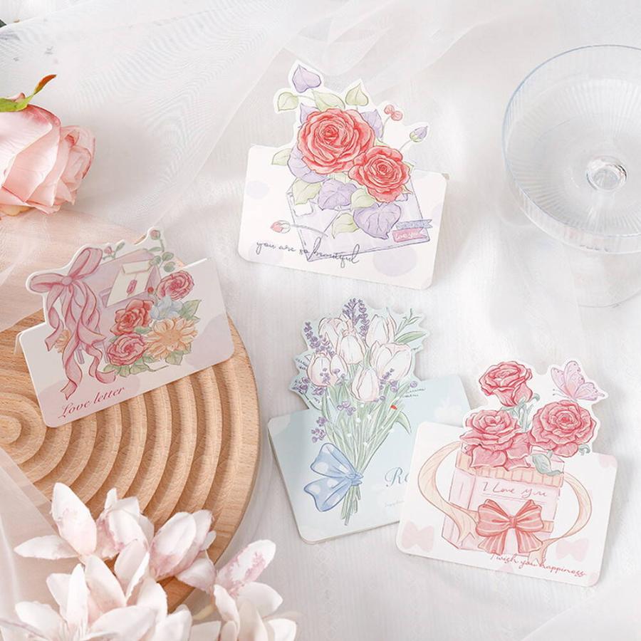 8LOOM カードセット メッセージ カード花束 8種 40枚 大量 徳用 セット 花 フラワー