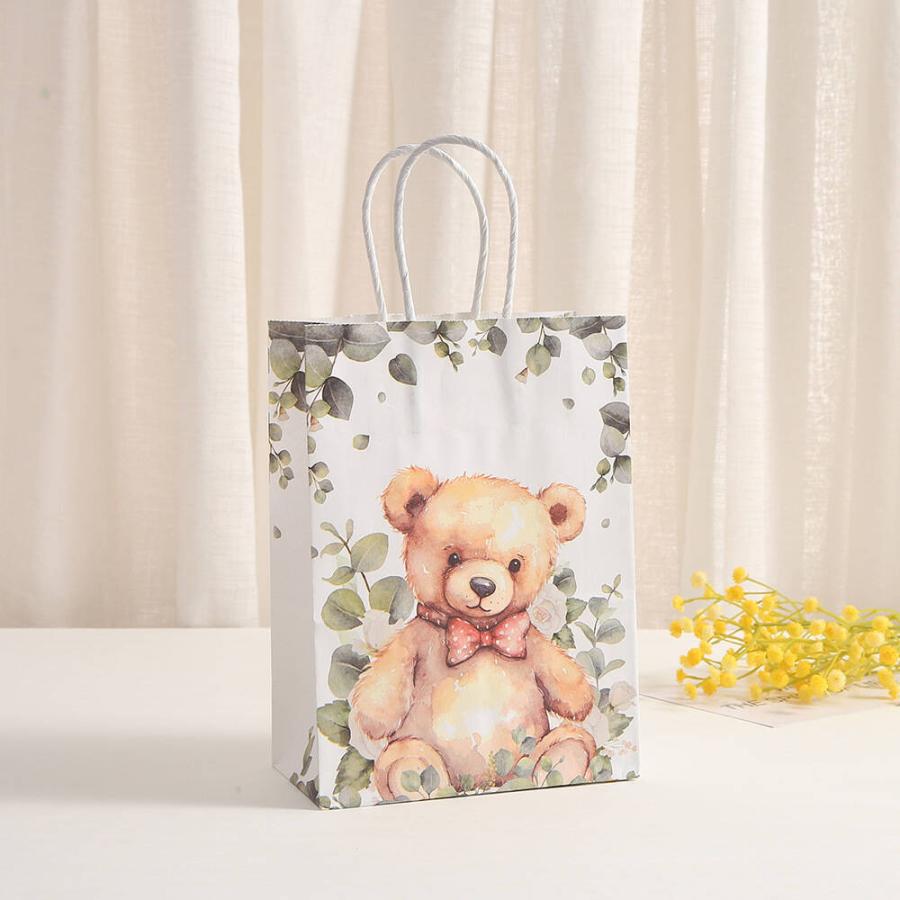 ラッピングテディベア 紙袋 4種セット 幅15×高さ21×奥行8cm くま 服