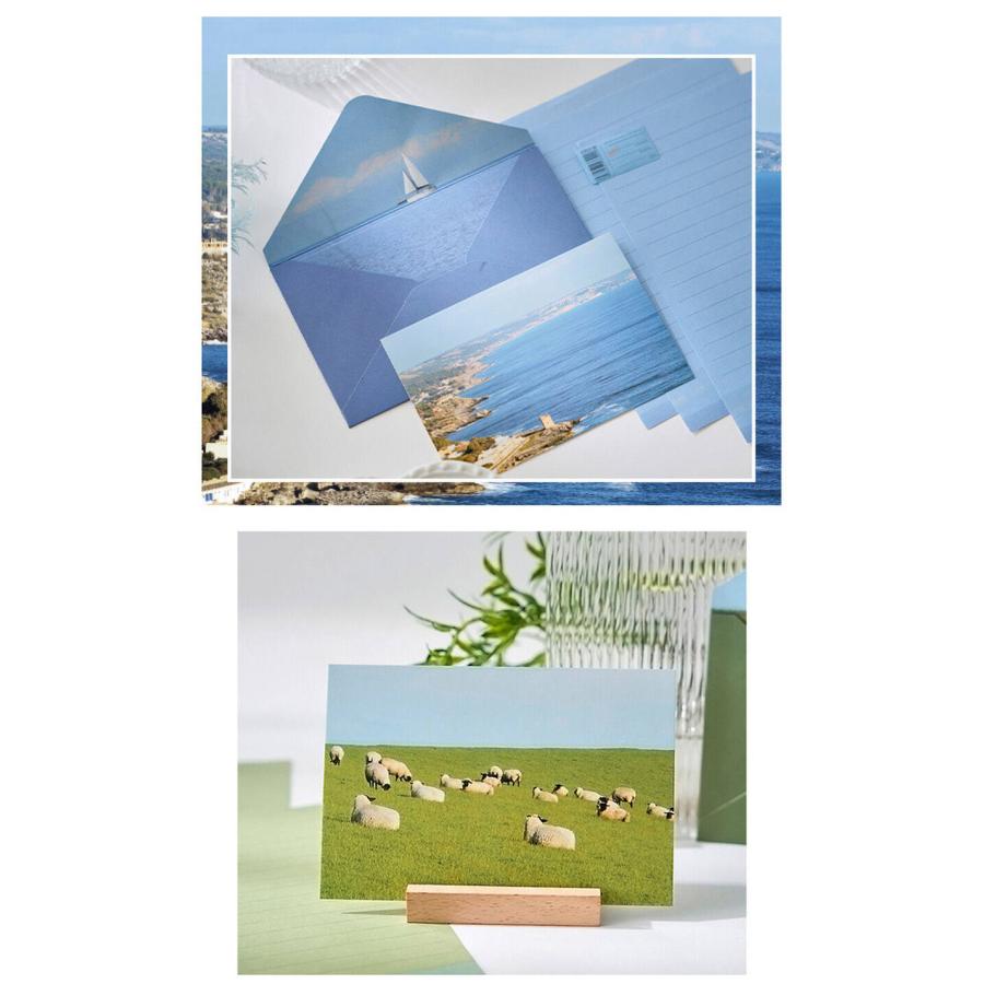 レターセット 便箋 手紙旅 風景 写真 ( 18枚+封筒 6枚+ポストカード 6