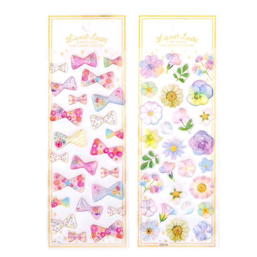 シールステッカー 花 フラワー 8種セット ぷっくり ぷくぷく 3D