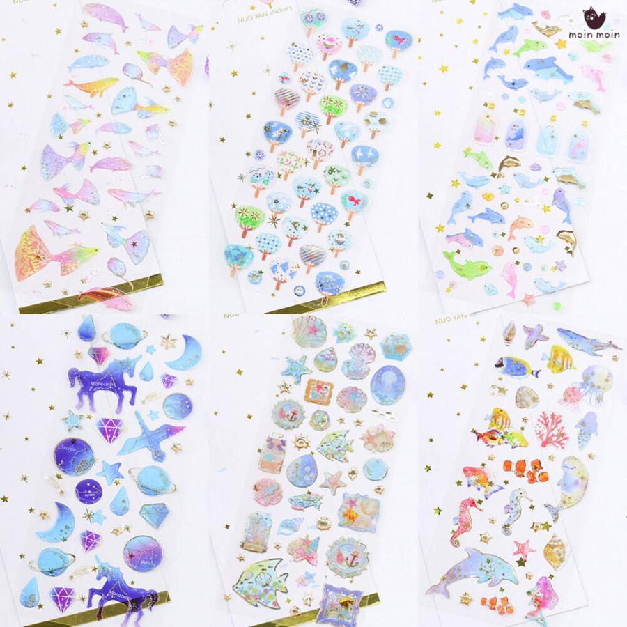 シールステッカー 12種セット ぷっくり 3D 立体 きらきら 箔押し ( 桜