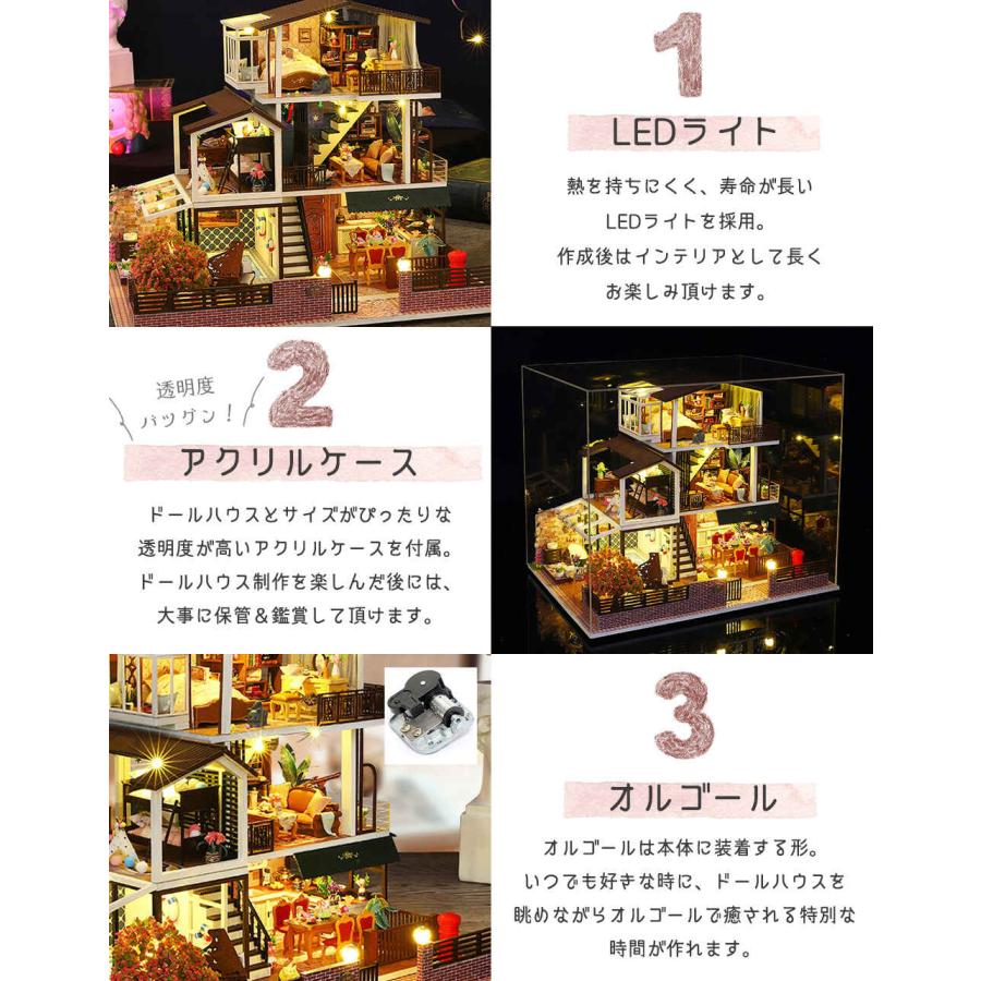 ドールハウス ミニチュア 手作りキット セット 英語説明書 コテージ