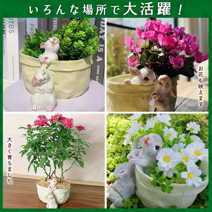 フィギュア 置物 オーナメントうさぎ ラビット プランター 5号 鉢