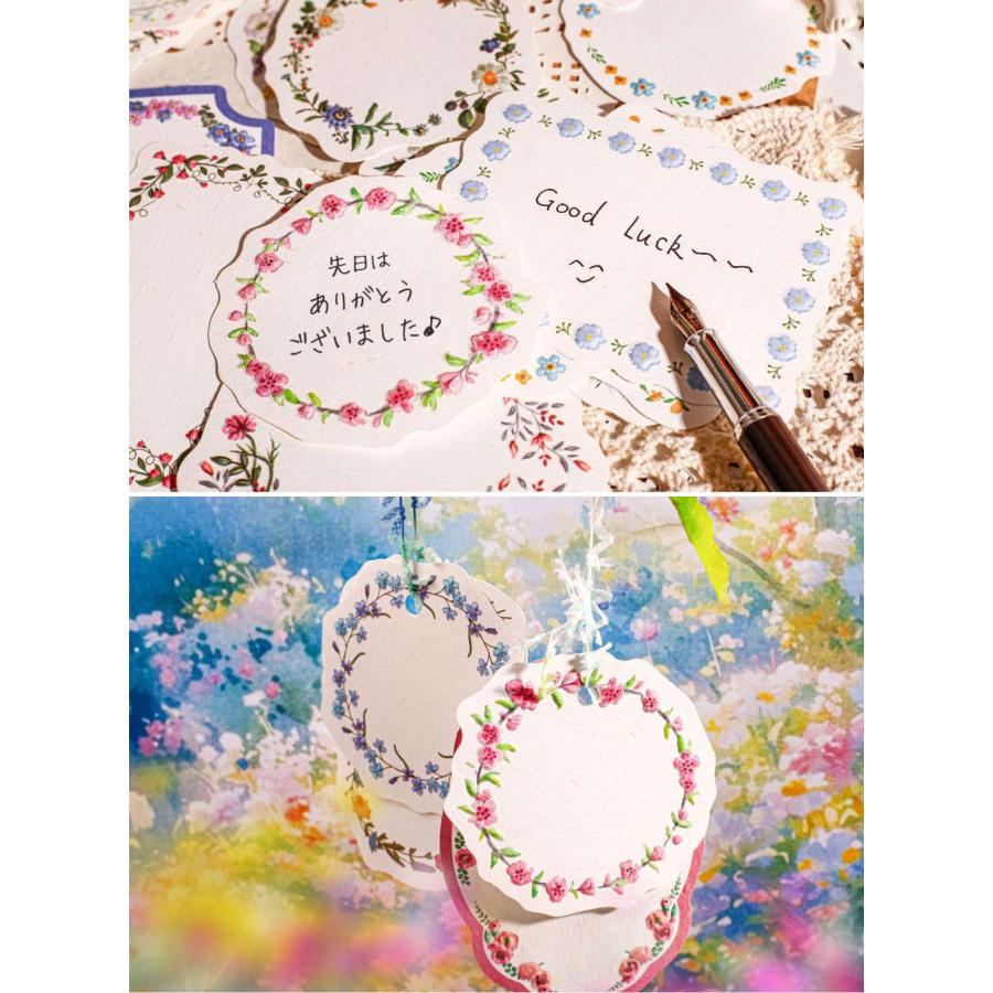 メッセージ カード花 ブーケ 120枚 セット 花柄 レトロ 立体 3D