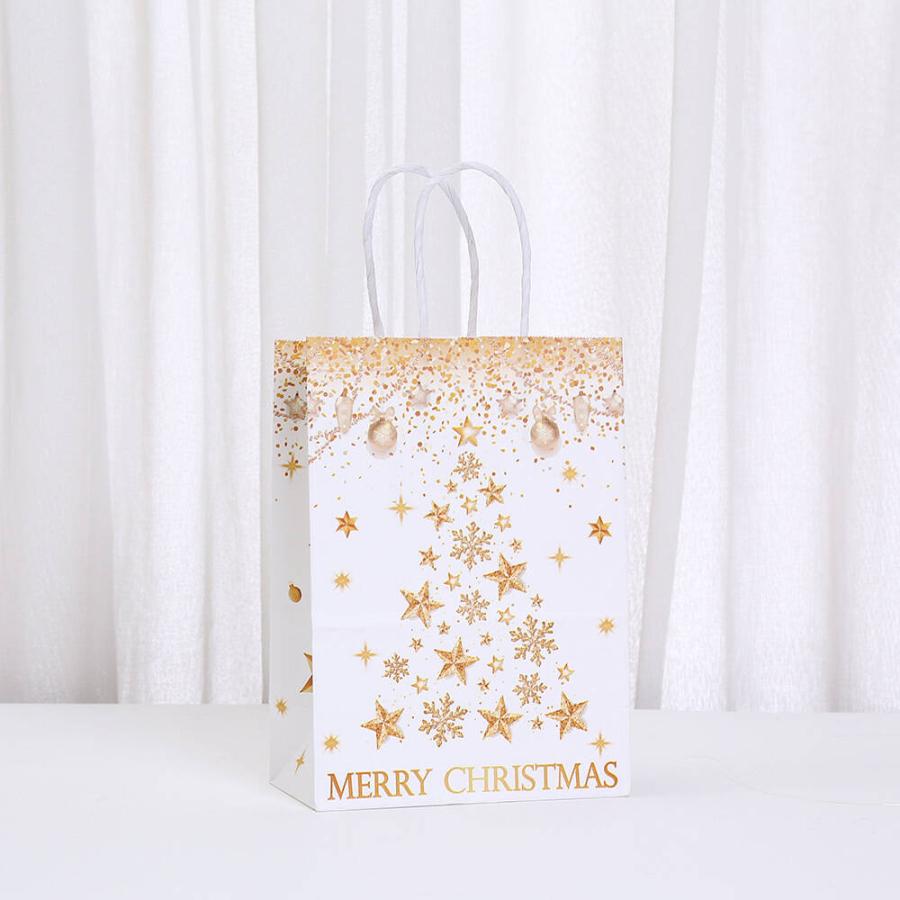 moin moinクリスマス 紙袋 手提げ袋 クラフト ホワイト 白 6種 セット