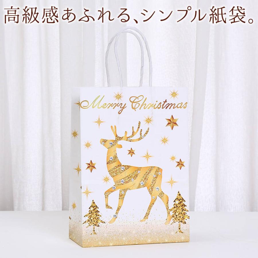 moin moinクリスマス 紙袋 手提げ袋 クラフト ホワイト 白 6種 セット