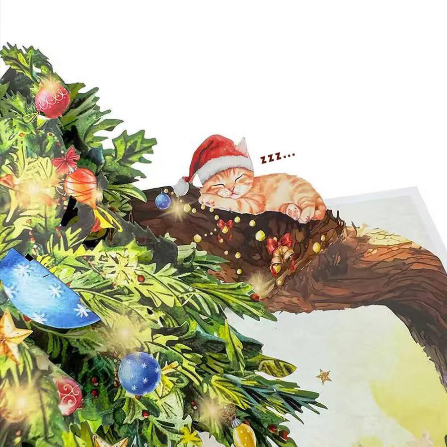 moin moinクリスマス カード ( ミニ メッセージカード+封筒 付属 ) 猫