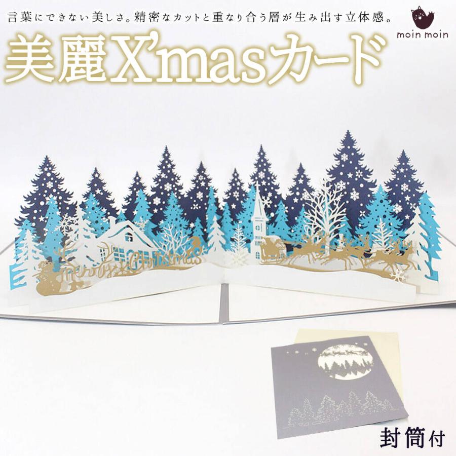 クリスマス カード メッセージ カード封筒 付属 グリーディングカード