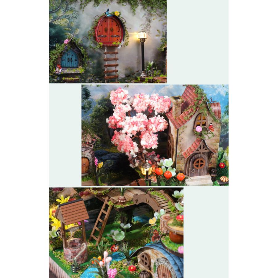 ドールハウス ミニチュア 手作りキット セット桜の森の家 1/24