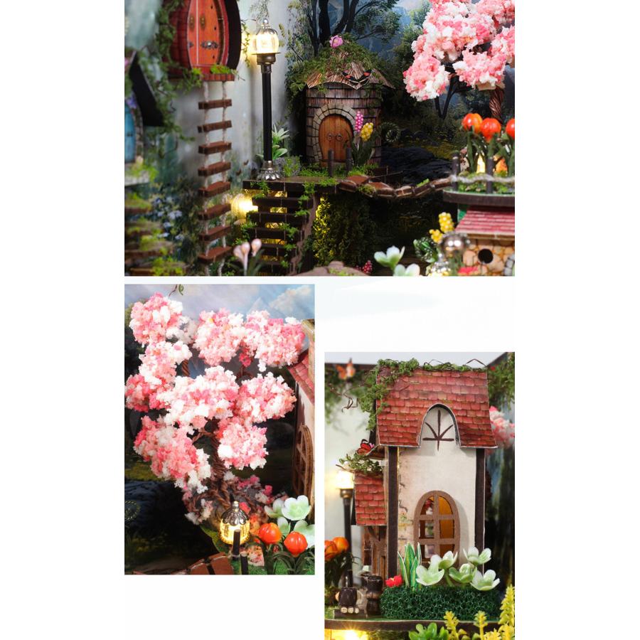 ドールハウス ミニチュア 手作りキット セット桜の森の家 1/24