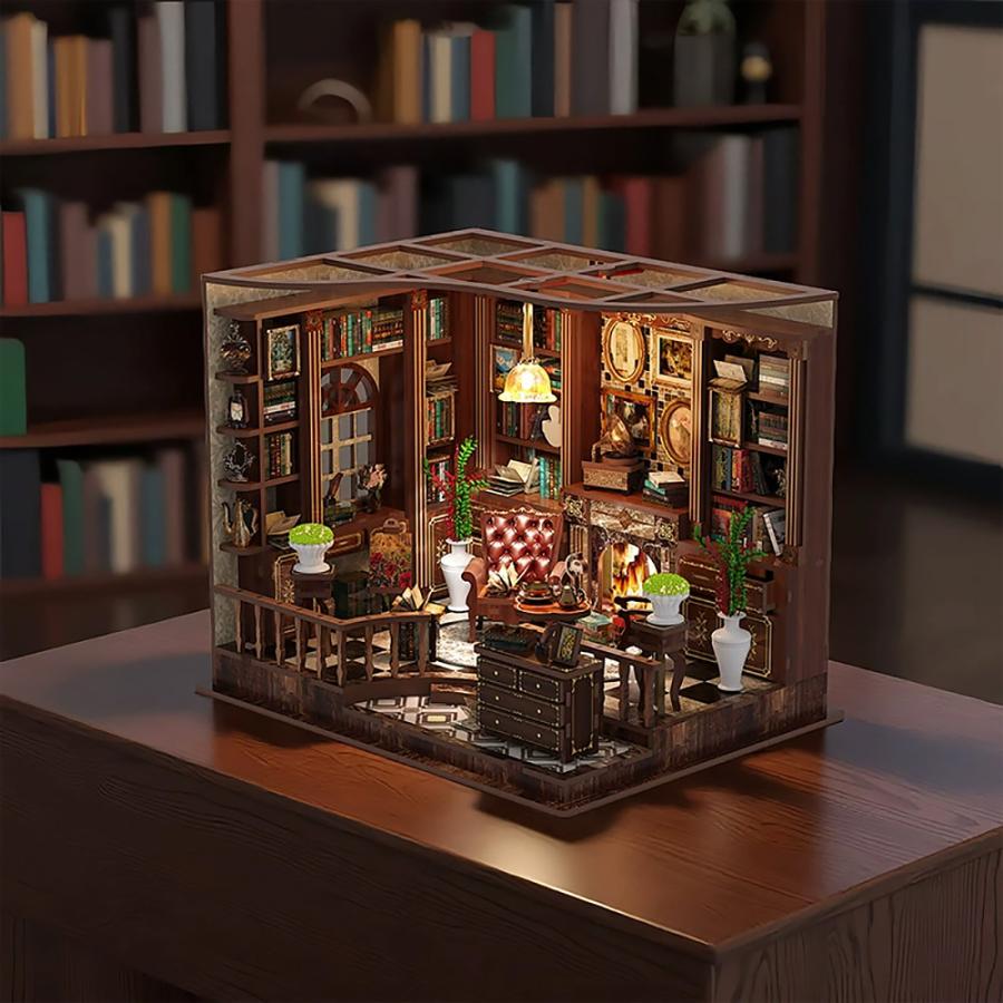 ドールハウス ミニチュア 手作りキット セット書斎 木製 3Dパズル