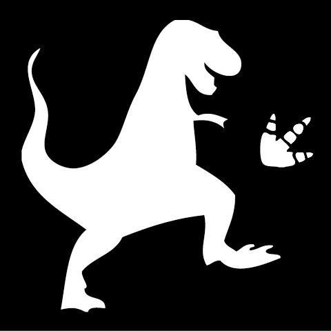 シルエットステッカー 恐竜 ティラノサウルス 足跡つき 定形外郵便送料無料 Dino001 モジモジタック Yahoo 店 通販 Yahoo ショッピング