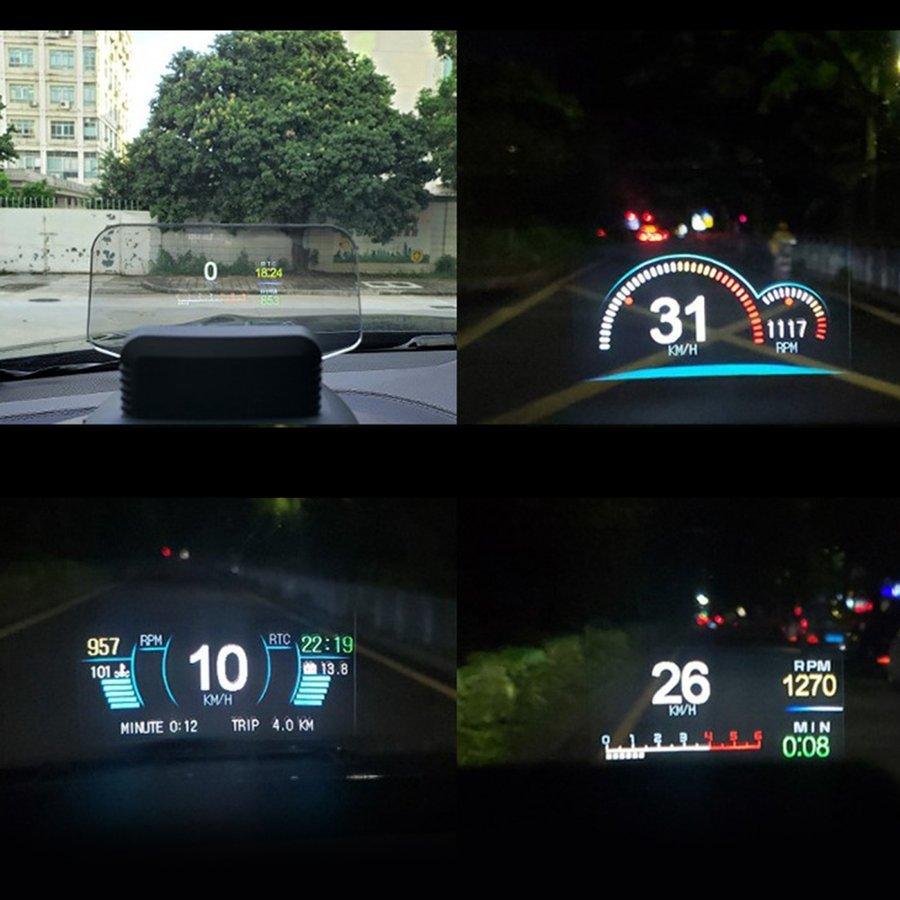 Gpsヘッドアップディスプレイ5.1 インチスピードメータhud車のメーターの時間.スピードメータ.マイレージ測定すべての5-28v vehichl  オイルレベルゲージ - empleocoparmex.com
