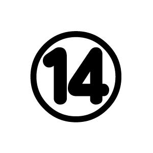 切り文字 【14(囲み)】サイズ：3L(うちわ最大サイズ)素材：ホログラム