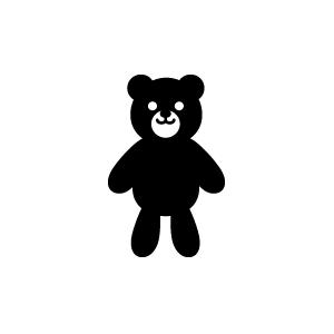 切り文字　【熊1】サイズ：3L(うちわ最大サイズ)素材：カッティングシート｜mojipara