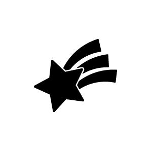 星　うちわ文字オーダー 切り文字 【流れ星2】 サイズ：3L(うちわ最大サイズ) 素材