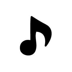 切り文字 【音符1】サイズ：3L(うちわ最大サイズ)素材