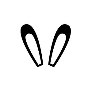 切り文字 【うさみみ1】サイズ：3L(うちわ最大サイズ)素材