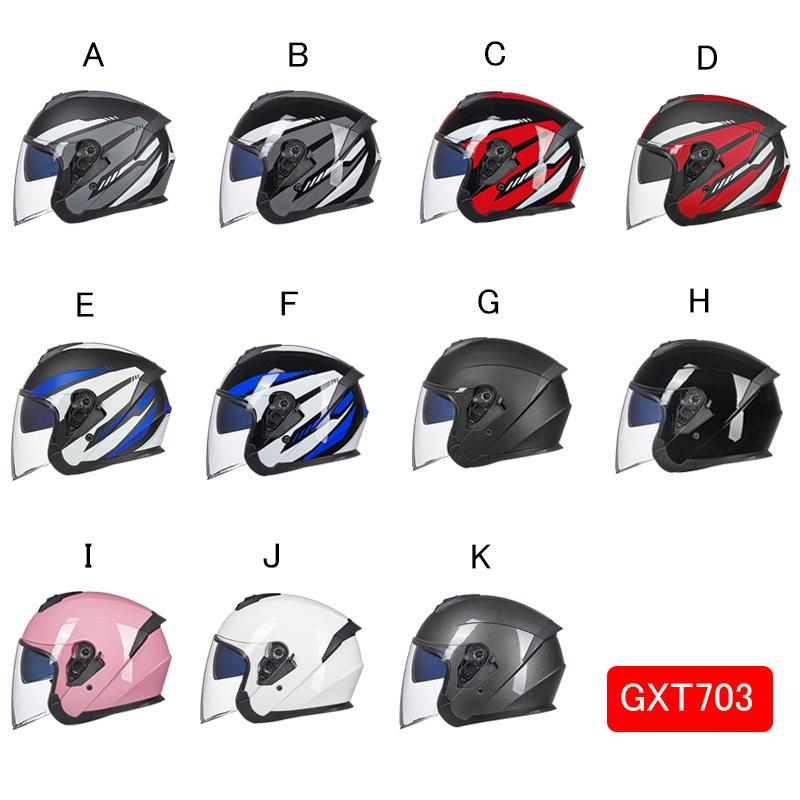 ジェットヘルメット ダブルシールド バイクヘルメット ハーフヘルメット 半帽 Helmet 男女兼用 バイク用品 全11色|moka-shop|12