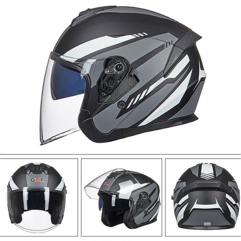 ジェットヘルメット ダブルシールド バイクヘルメット ハーフヘルメット 半帽 Helmet 男女兼用 バイク用品 全11色|moka-shop|07