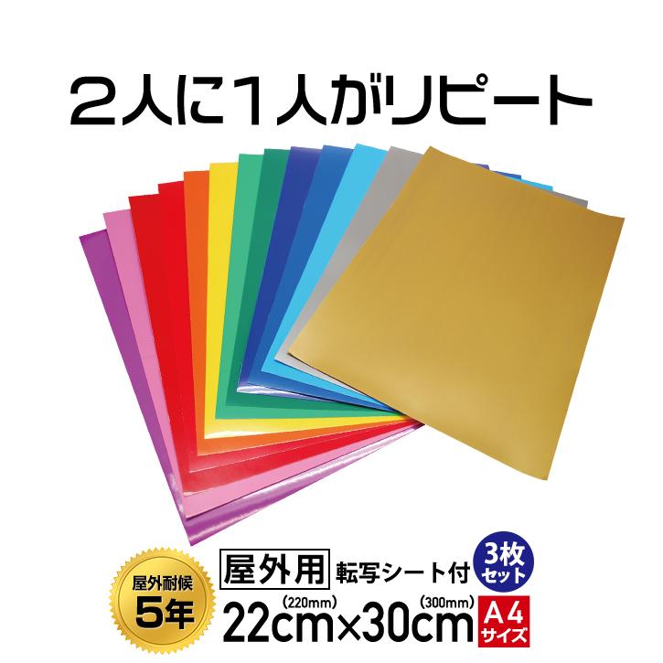 屋外用 カッティング用シートと転写シート 各3枚セット 無地 カラーシール 防水 印刷工房 Js03 印刷工房 通販 Yahoo ショッピング