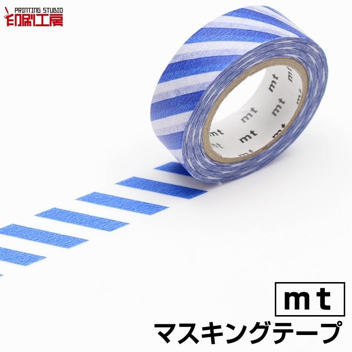 マスキングテープ Mt 1p ストライプ ブルー カモ井加工紙 印刷工房 Mt01d375 印刷工房 通販 Yahoo ショッピング