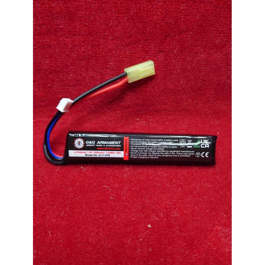 【8/17(日)5％OFFクーポン】G&G LIPOバッテリー　7.4V950mah M4バッファーチューブ対応