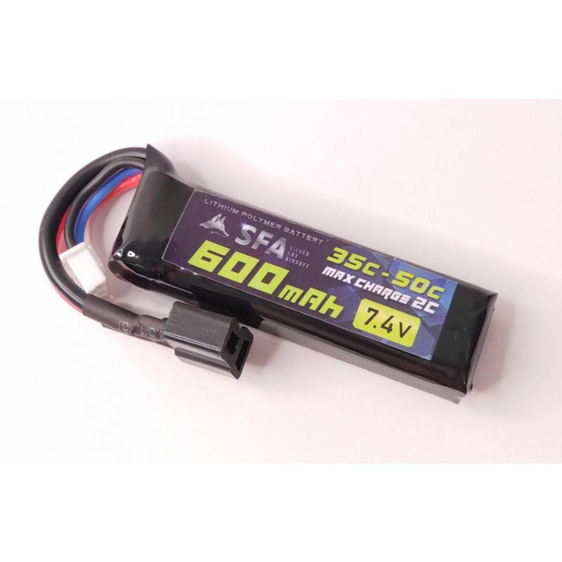 SFA製 7.4V600mAh 35C-50C マイクロLIPOバッテリー ラージT字