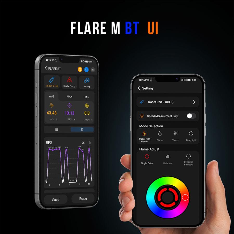 Eshooter FLARE M BT 弾速計一体型 レインボートレーサー マズル