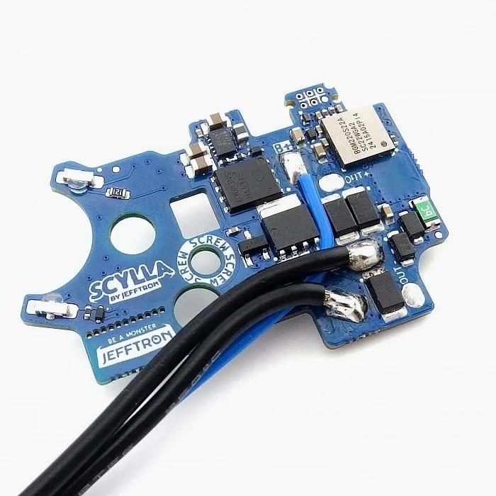 Jefftron 電子トリガー Scylla V2 後方配線 スキュラ : 総合エアガン BTC SPECTRE MK2 V.2ギアボックス用後方配線電子トリガー