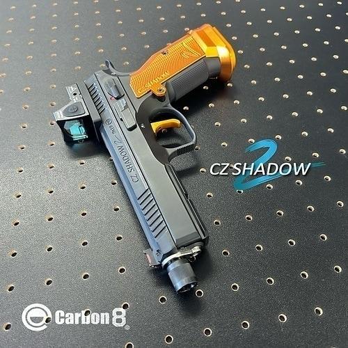 Carbon8 SHADOW-2専用 アルミニウム SHORTグリップ & マグウェル RED
