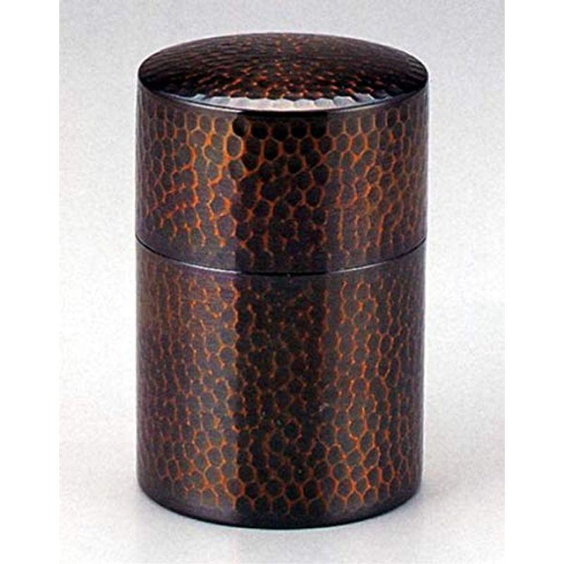 人気提案 鎚目 茶道具 茶器 手打 (高岡銅器) 紙箱入り 銅製 茶筒 茶筒