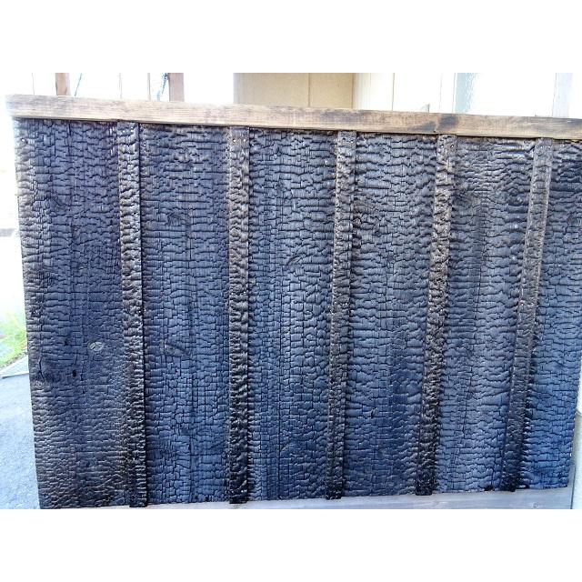 手焼杉 焼板・目板セット 本焼板 焼き杉 板材 杉板 壁板 外壁 伝統 日本家屋 和風 デザイン シック 除湿 消臭 黒 炭 DIY リフォーム (12×2000×240mm)8枚入り - 8